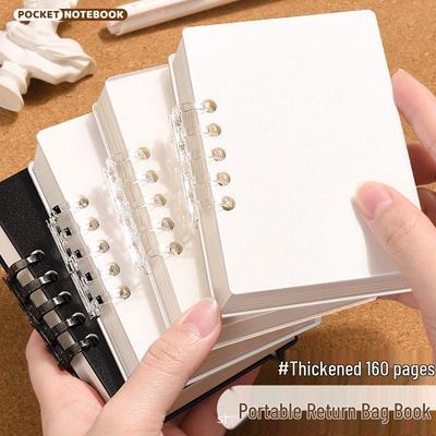 A7 Portable Loose-Leaf Pocket Diary - Daily Planner with Detachable Lined, Grid, and Blank Pages