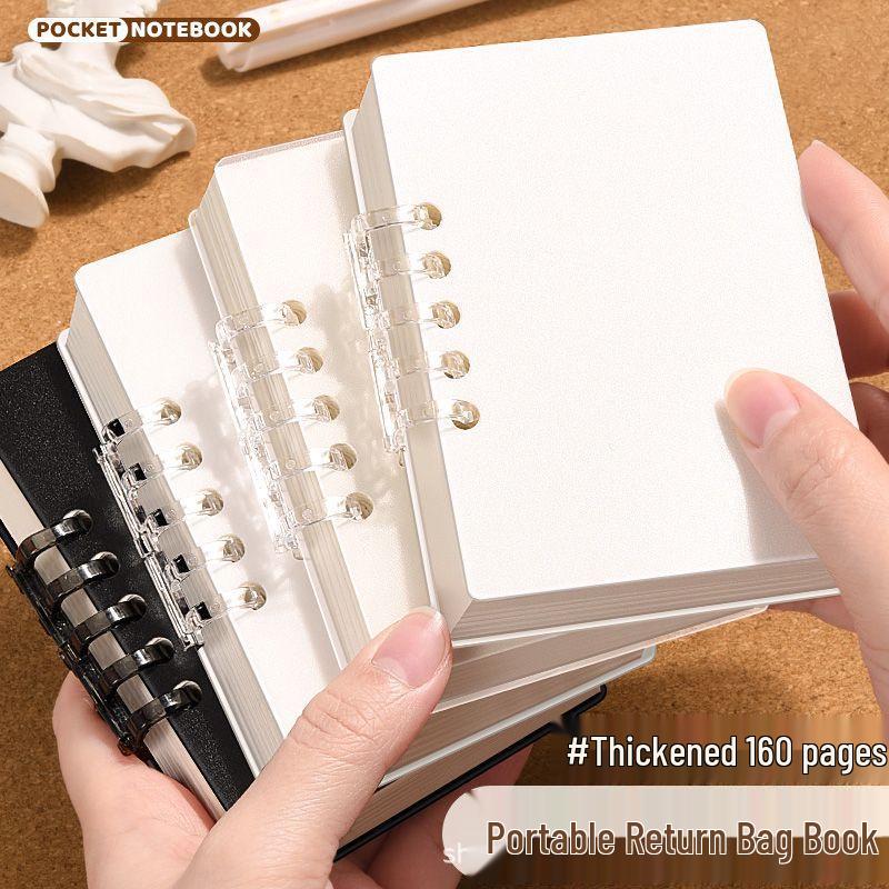 A7 Portable Loose-Leaf Pocket Diary - Daily Planner with Detachable Lined, Grid, and Blank Pages
