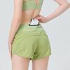 Women Shorts Breathable Quick Dry Tummy Control Sweat-absorbent with Zipper Pocket Fitness Workout Solid Color Summer Women Workout Training Shorts