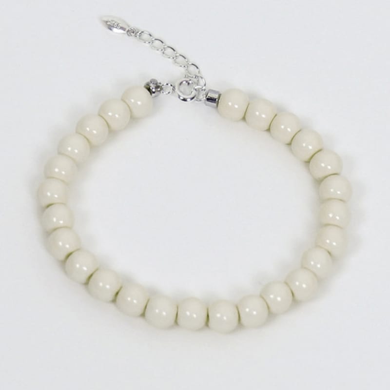 Less is more cream ball bracelet