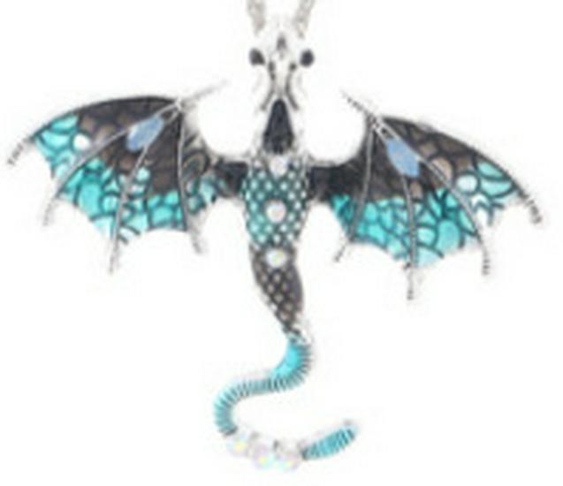 Retro Colorful Enamel Dragon Brooch - Unisex Lapel Pin & Necklace Accessory
