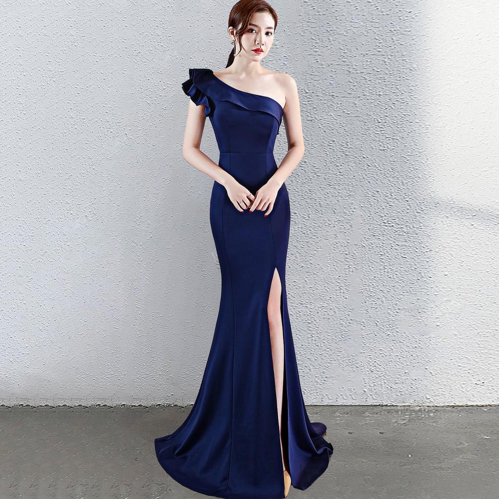 Elegantes Damen-Abendkleid mit asymmetrischem Ein-Schulter-Design - Sexy, figurbetont, Meerjungfrau-Schnitt für Events & Bankette