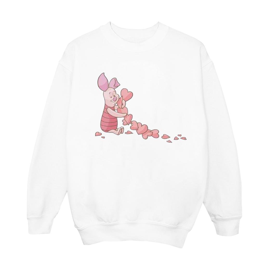 Disney Girls Winnie The Pooh Piglet Chain Of Hearts Sweatshirt