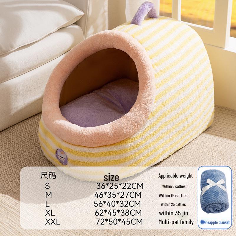 Houndstooth Dog Bed for Large Dogs & Cats - Autumn/Winter Deep Sleep Bed