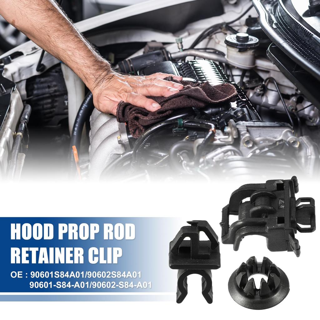 ACROPIX Hood Prop Rod Holder Hood Clip Fits Honda Odyssey 1995-2004 Honda Prelude 1992-2001 No.90601S84A01/90602S84A01-3 Pack