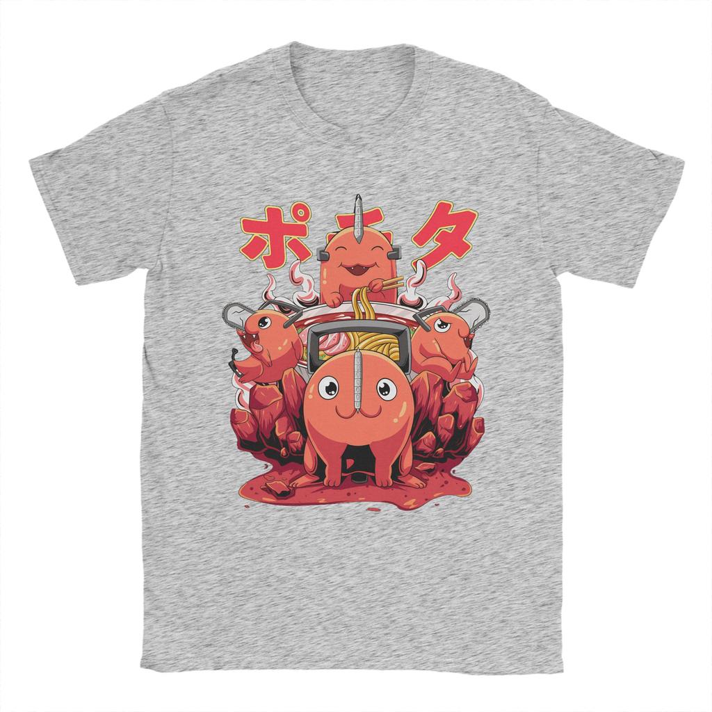 Men's Demon Ramen T-Shirts  Manga Denji Power Reze Cotton Clothes Beach Short-Sleeved T-Shirt O Neck Tshirt Plus Size 5XL 6XL