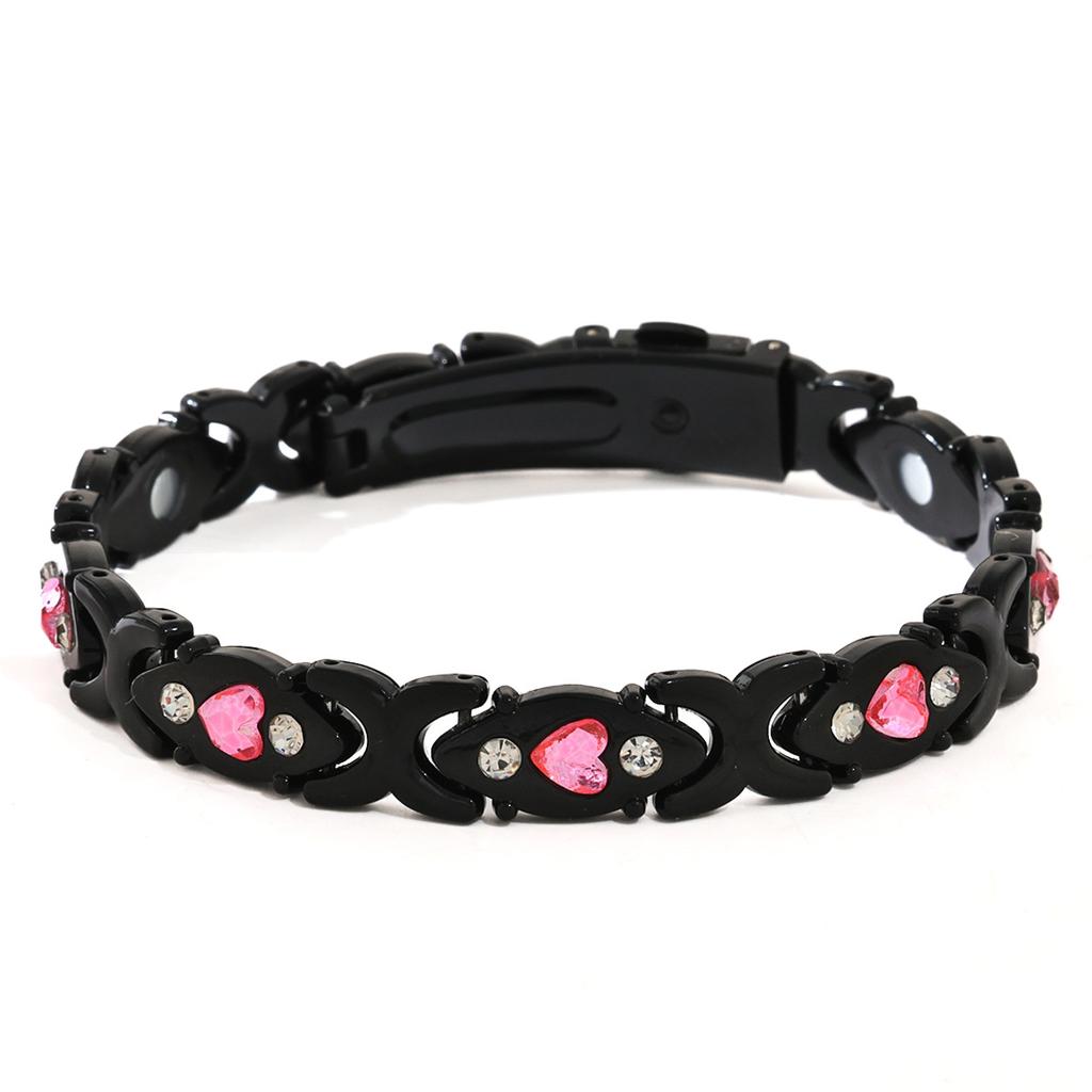 Ladies Detachable Energy Magnetic Bracelet Eco Friendly Rhinestone Adjustable Bangle