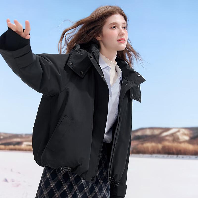 Betu Women's Workwear Style Hooded Down Jacket