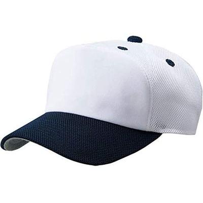 ZETT Baseball Cap Panel with Mesh One Size Fits BH158A (Front Back), White/Navy, Most,
