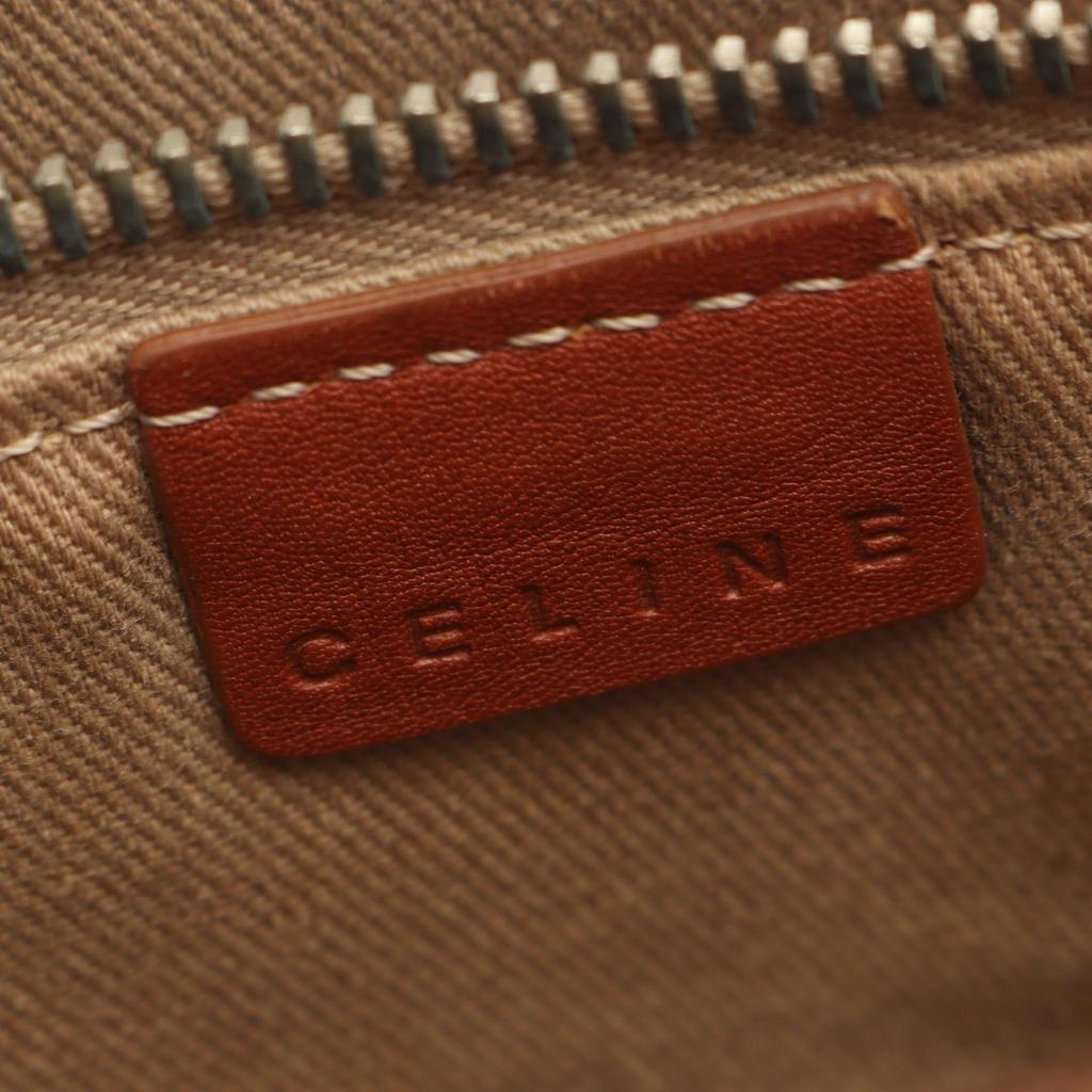 Used CELINE Macadam Tote Bag Canvas Leather Beige Brown Used Women