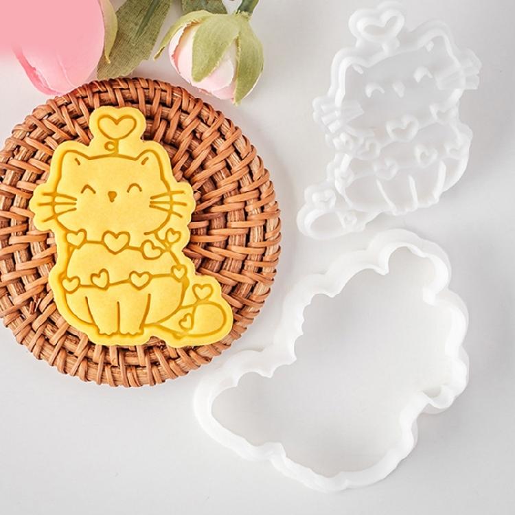 Cookie Molds Cat Shaped Valentine's Day Cookie Cutters Easy to Use Baking Gadget
