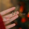 999 Sterling Silver Fashion Green Zircon Christmas Tree Stud Earrings for Women Exquisite Christmas Jewelry Accessories