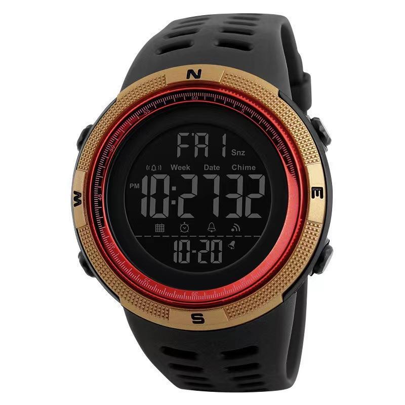 Men's Fashion Military Electronic Watch Luminous Multifunctional Digital Sports Watch for Teen Boys Daily Wear Travel
