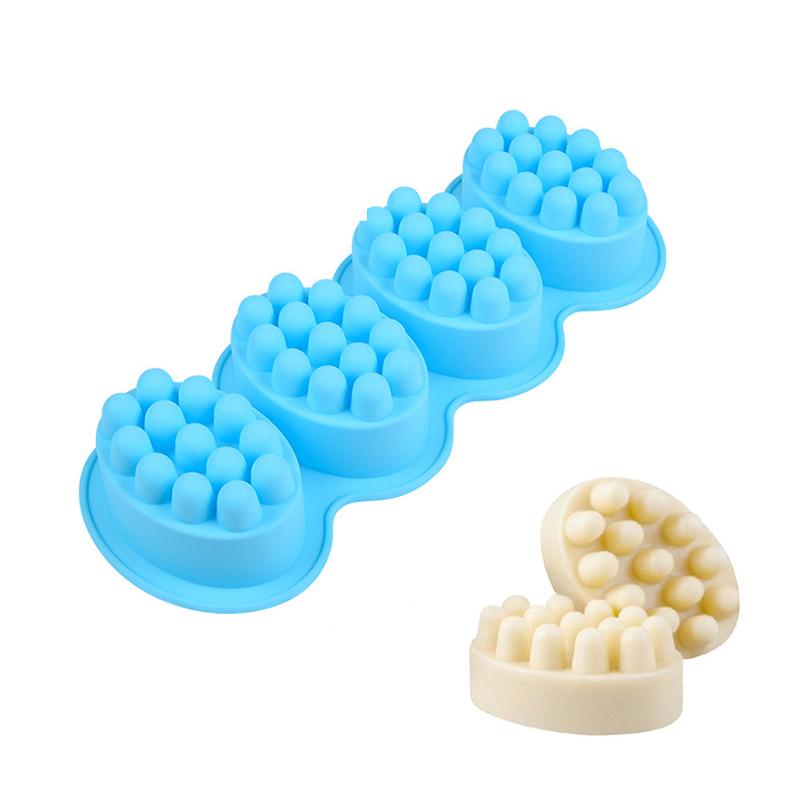 LMETJMA 3D silikonové masážní formičky na mýdlo Ručně vyráběné mýdlové formy na výrobu mýdel DIY štětec na vlasovou pokožku Formy na mýdlo JT356