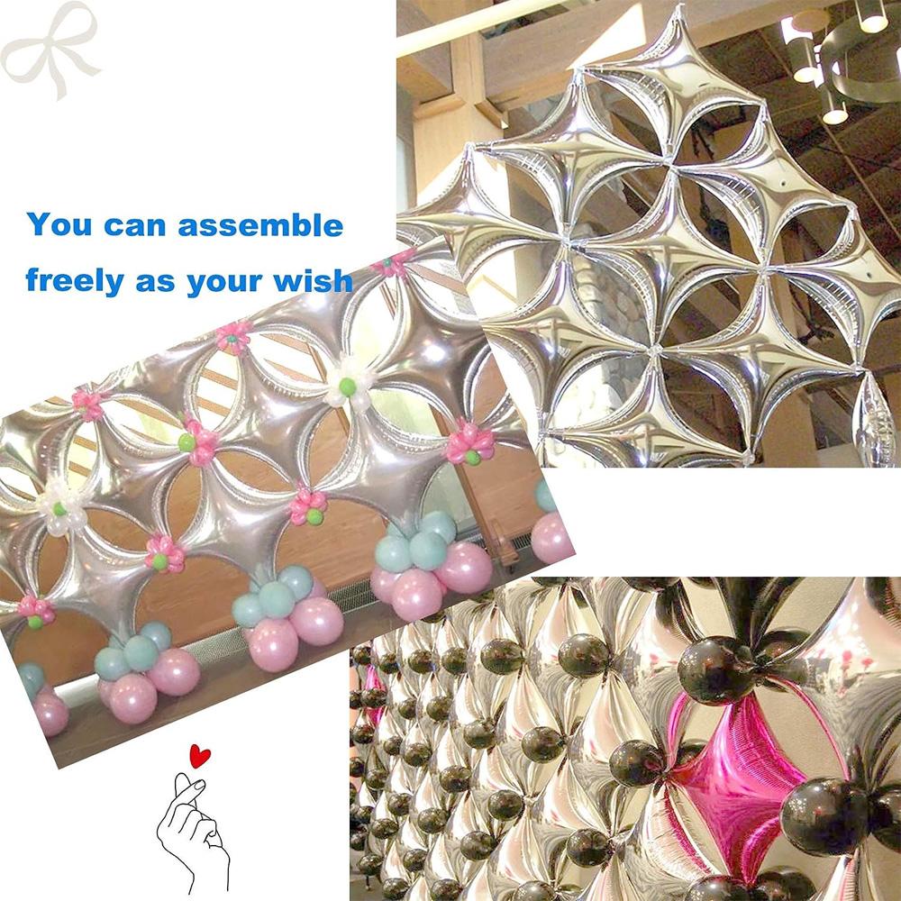 20Pcs10 Inch Multi-Color Square Star Foil Balloons For Birthday Parties Weddings Home Decor Room Background Ceiling Decoration