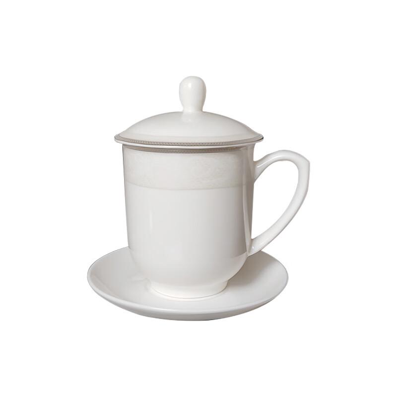 YUZUN 350ml Bone China Business Tea Cup with Lid