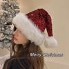 Merry Christmas Decoration Santa Claus Hat Sequin Red Plush Hat Christmas Hat  Winter/Autumn