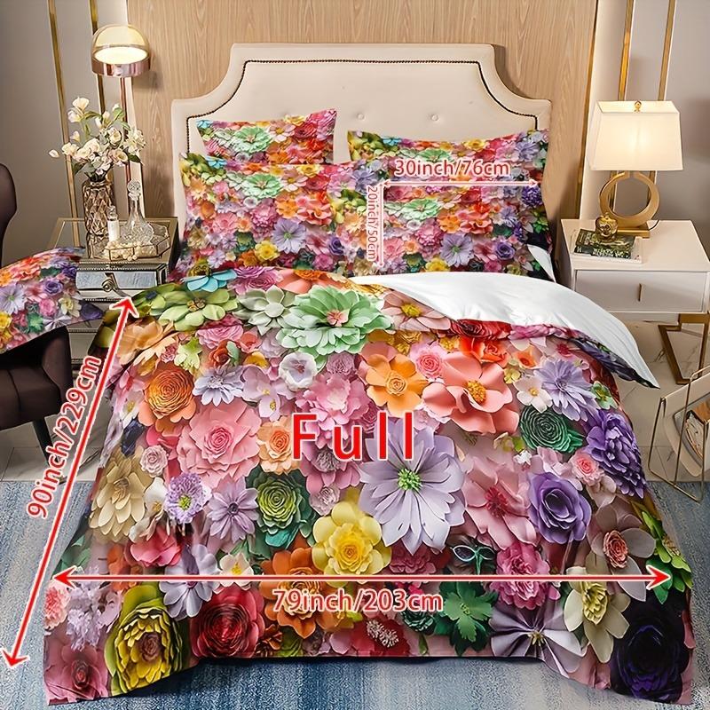 Floral Bedding Set Plants Duvet Cover Set Quilt Cover With Pillowcase For Bedroom Decor Birthday Gift Halloween Christmas Gift