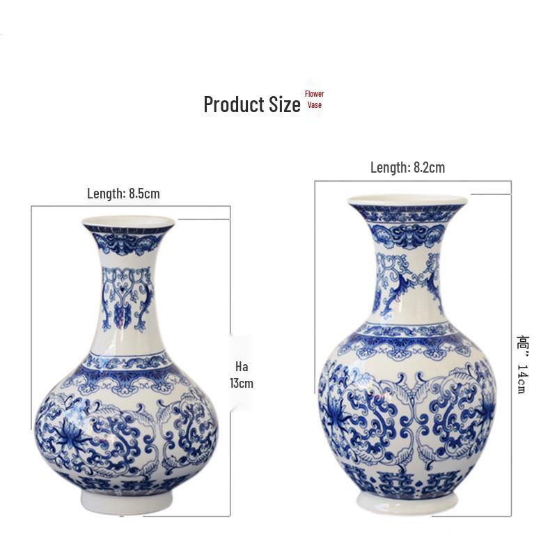 Antique Blue and White Chinese Porcelain Vase - European & American Handicraft for Flower Arrangements