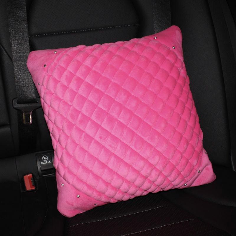 

Модная подушка для поясницы в виде цветка камелии со стразами для офисного кресла, поддерживающая талию, многоцелевые аксессуары для подушек розовый