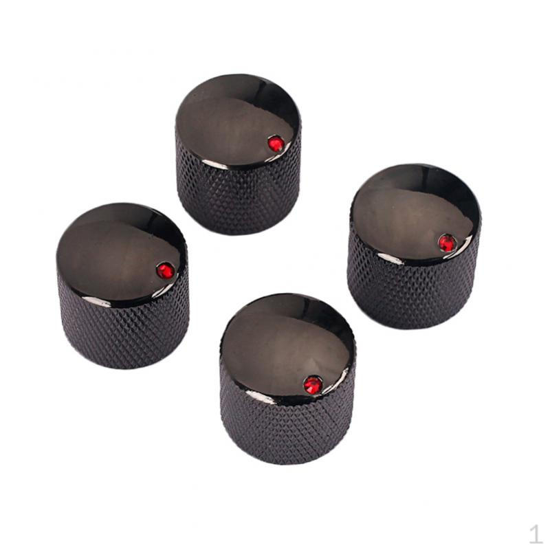 4 Pieces Electric Guitar Knob Screw Fixing Black