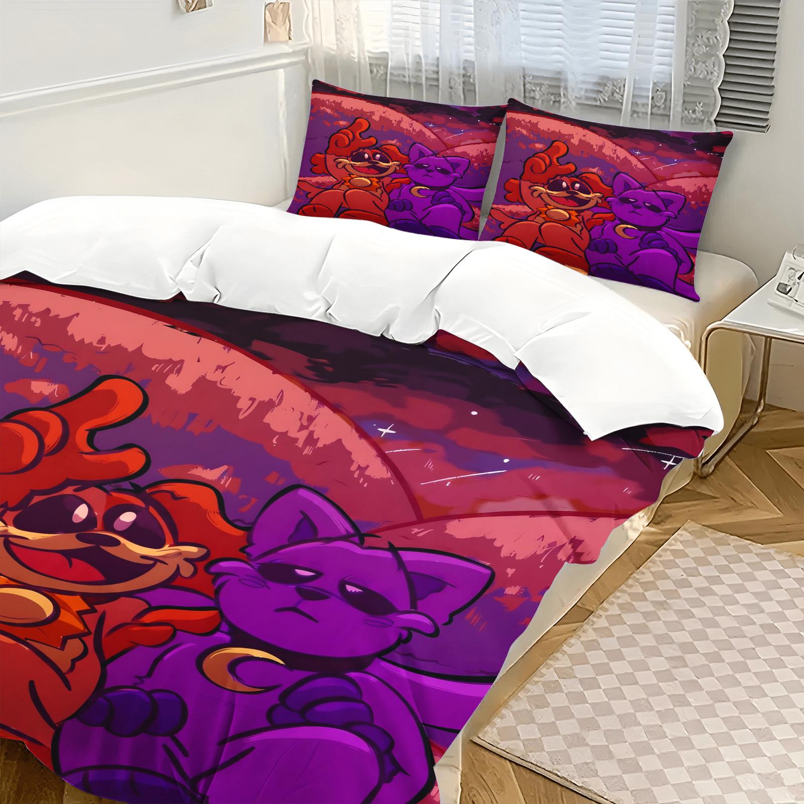 Impression 3D Jeu CatNap X DogDay Ensembles de Literie Couette Housse de Lit Housse de Couette Taie d'Oreiller Ensembles 2-3 Pièces Décoration de Chambre 135×200cm