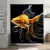 Modern Fish Printed Shower Curtain Waterproof Bathroom Decor