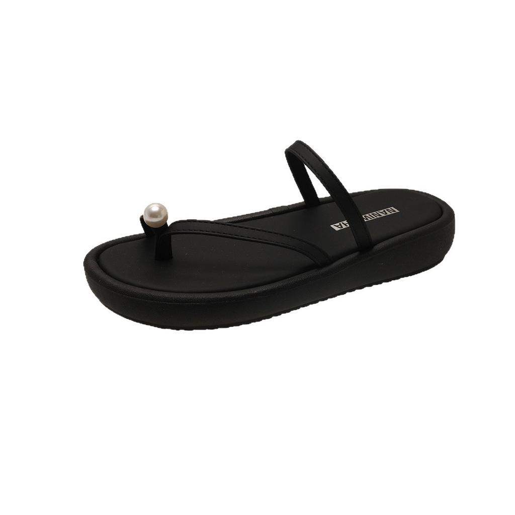 Plateausandalen mit silberner Zehenpartie, Damen Sommer 2025, neue koreanische Version im Perlen-Feen-Stil mit Rock, römische Strandschuhe