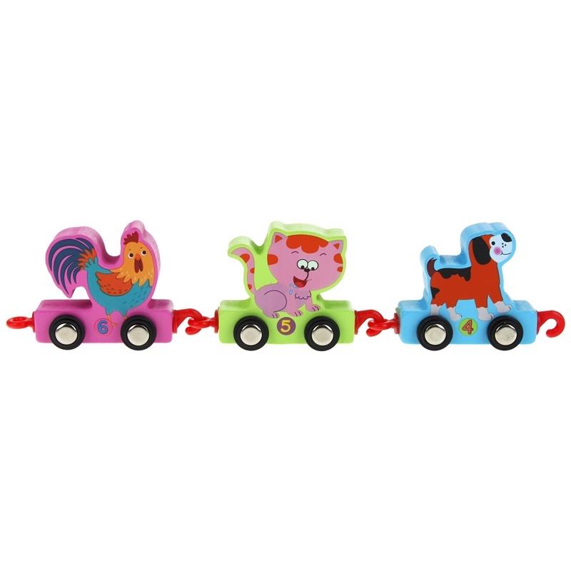 Wooden Alphabet Train Train Numbers Animals Puzzle