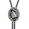 Metal Wolf Bolo Tie Wolf Necktie for Shirt Jeans Western Necklace Braided Shoestring Necktie Bolo Tie