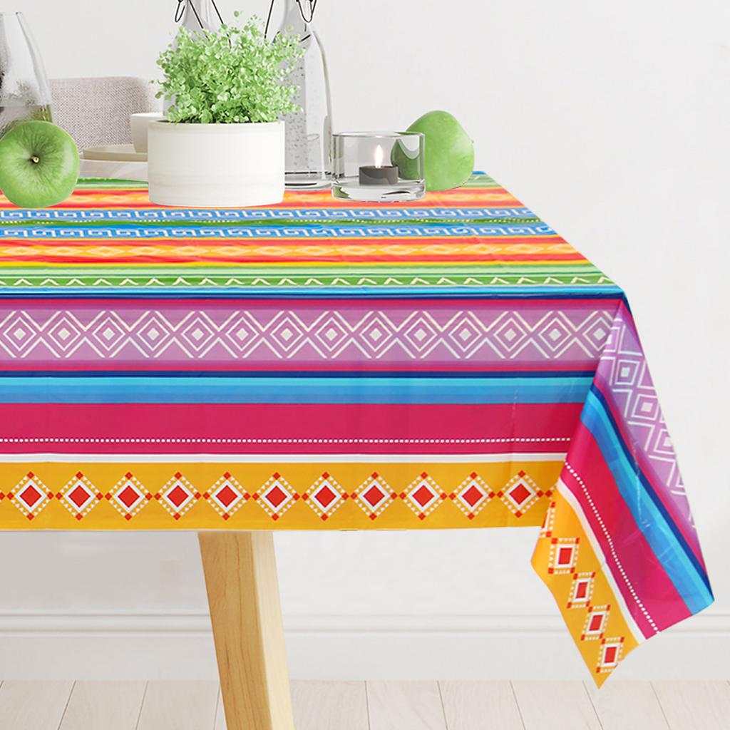 Mexican Theme Fiesta Party Waterproof Plastic Tablecloth Birthday Party Decor Kids Tablecloth Dining TableCover Kitchen Supplies