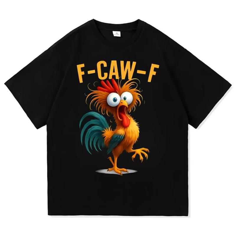 Funny F Caw F Chicken FCAWF Chicken T-Shirt Women Men Oversized Y2k Tee Shirt Crew Neck Short Sleeve T Shirts Gift Idea Clothes