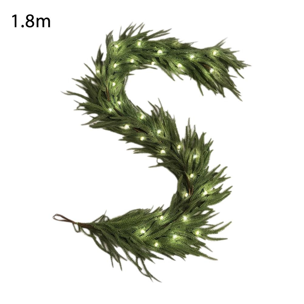 

1pc Artificial Norfolk Pine Christmas Wreath Fake Green Garland Front Door Walls Porches Home Decor Xmas Decor Christmas Decor