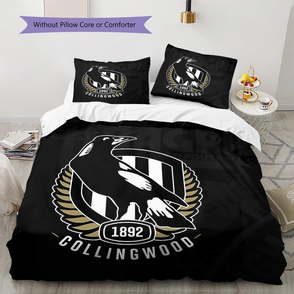 Magpies de Collingwood Set de Colcha con Patrón Decoración del Hogar Regalo (1 funda nórdica + 2 fundas de almohada sin relleno.)
