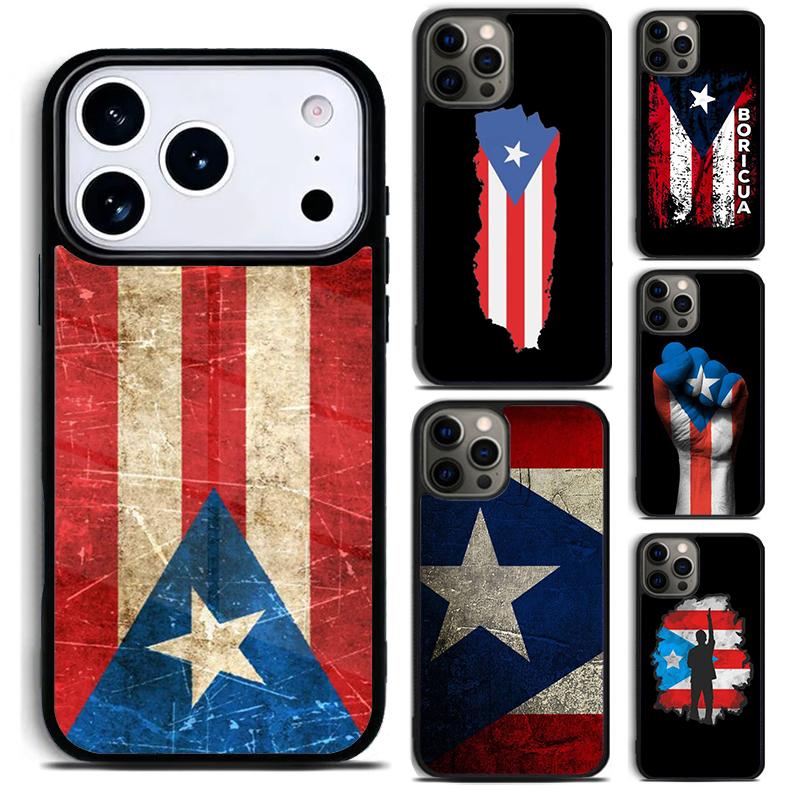 Puerto Rico Flag Soft Phone Case for iPhone 17 16 15 Pro Max Air 14 13 12 11 Plus Shockproof Capa Cover