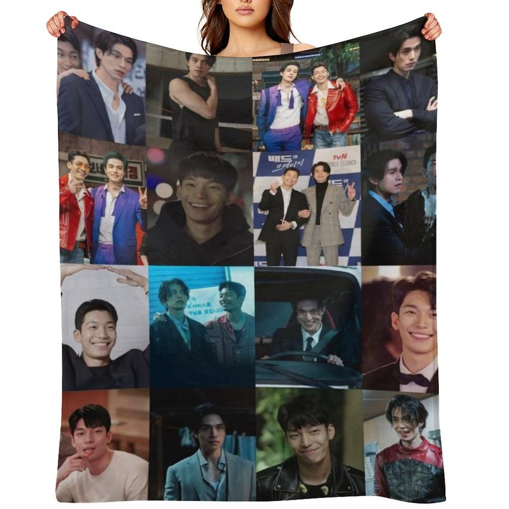Lee Dong Wook and Wi Ha Joon Throw Blanket Blankets For Bed Moving warm for winter Winter beds Blankets