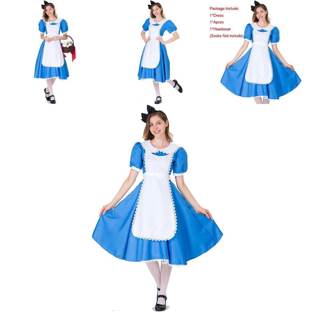 Costume da Cameriera Alice nel Paese delle Meraviglie Abito Traspirante Squisitamente Realizzato!