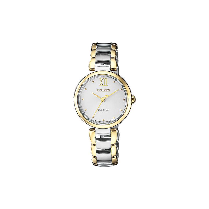 

CITIZEN Eco-Drive Series 50 Meters Waterproof Fashion Solar Quartz Steel Strap Women s Watch White Dial EM0534-80A синій