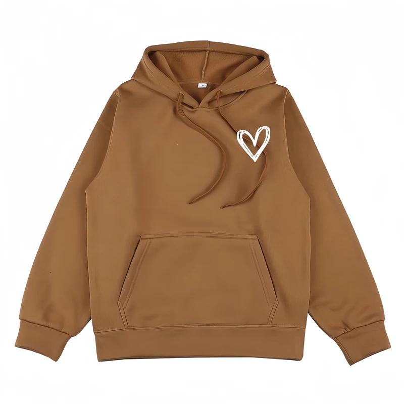 2025 Autumn/Winter New Women's Trendy Brand Casual Heart Shaped Hoodie Outdoor Sports Jogging Comfortable Versatile Coat