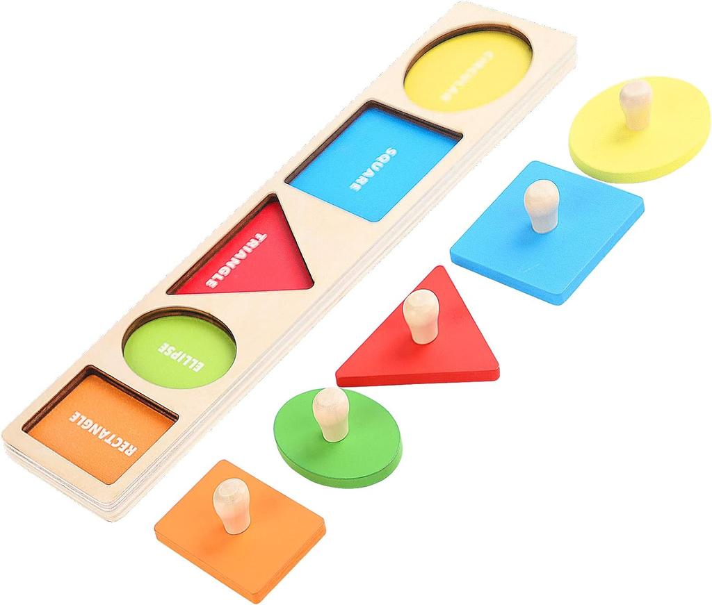 Montessori Color Sorting Toy Wooden Shape Matching Grasping Board Baby Jigsaw Puzzle Early Educational Toy Todder Fine Motor Toy