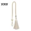 Adjustable Curtain Ties Wooden Ring Tassels Tieback, Window Holders Easy Use Backs, No Drill Drape Holdbacks for Home Bedroom Decor