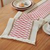 Boho Häkel-Tischläufer, Handgefertigtes Spitzen-Streifendesign, Gewebtes Rechteckiges Polyester-Tischdekor für Zuhause und Restaurant, Weihnachtsfeiertagsdekoration