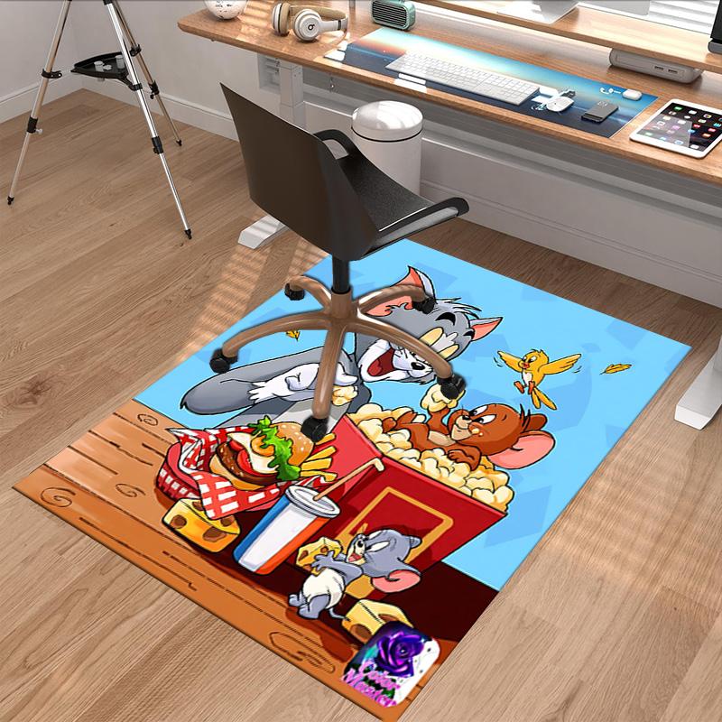 Tom Jerry Feast Carpet For Playroom Bedroom Living Room Sofa Home Decorkids Game Area Rug Nonslip Floor Mat