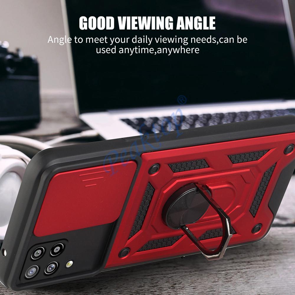 For Samsung Galaxy A22 4G Case Push Window Armor Cover A 22 22A 2021 SM-A225F 6.4" Car Magnetic Holder Camera Protection Fundas