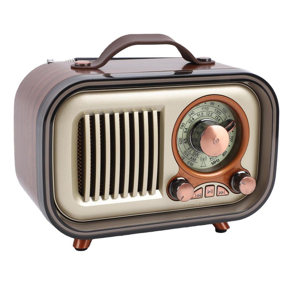 Retro Bluetooth Speaker Radio Portable AM FM SW Radio Rechargeable Wireless Speaker with Telescopic Antenna for Home