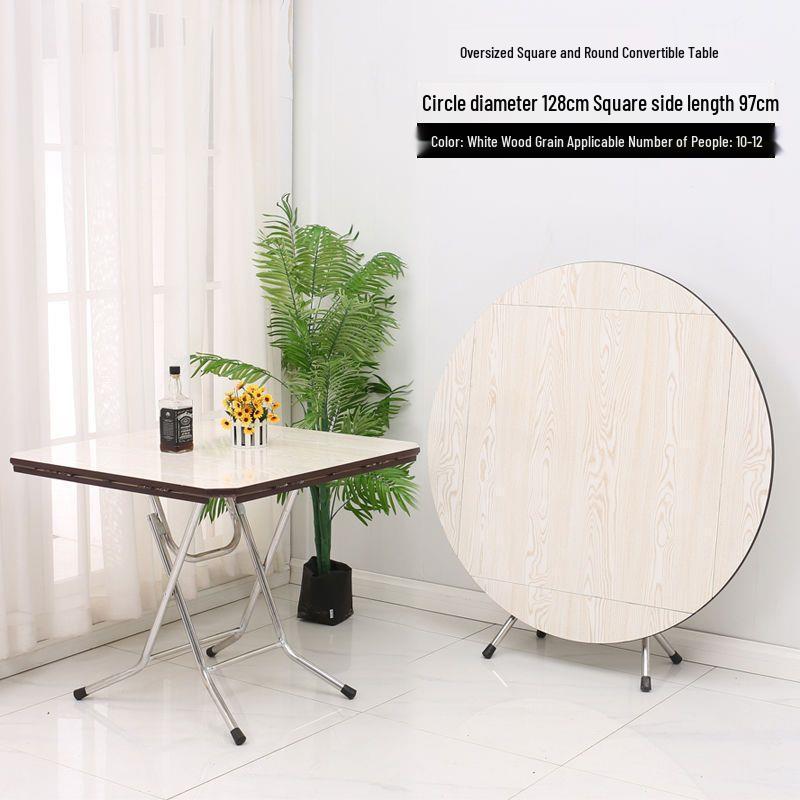 Compact Foldable Round Dining Table for 4 - Ideal for Small Apartments