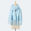 Wool Blended High-end Scarf Ankola Red Plaid Scarf Women's Winter Atmosphere Versatile Scarf