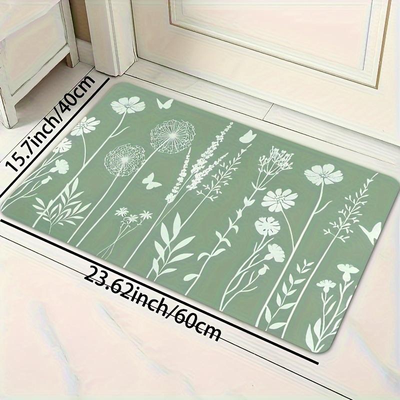 1 ks Kuchyňský koberec proti únavě, Minimalistický květinový potisk, Vodotěsný, Protiskluzový, Silný polstrovaný kuchyňský koberec, Vysoce odolná komfortní podložka pro stání do kuchyně