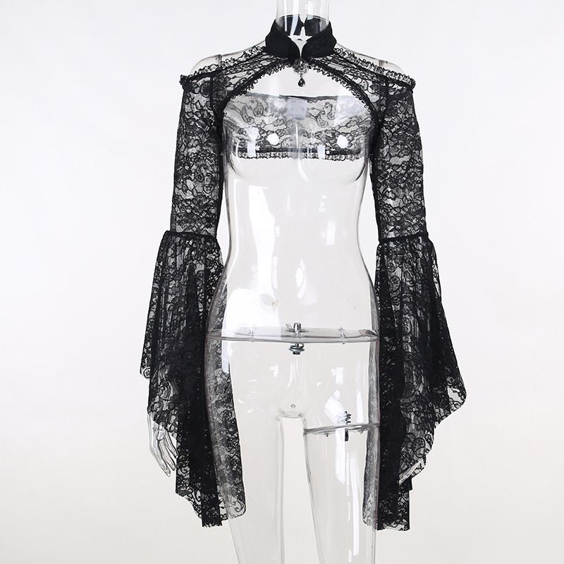 

Кружевной топ, приталенный, универсальный, кружевной жилет Black WY22050 M