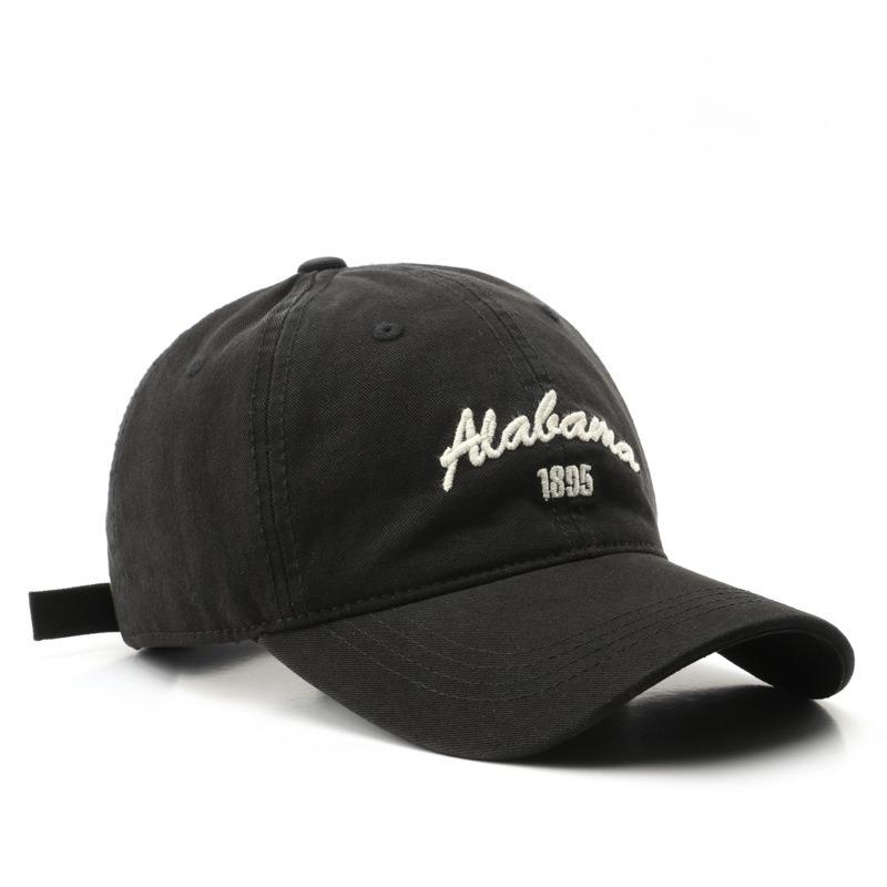 Japanese retro women's washed cotton letter embroidered cap outdoor men's travel sunscreen baseball cap